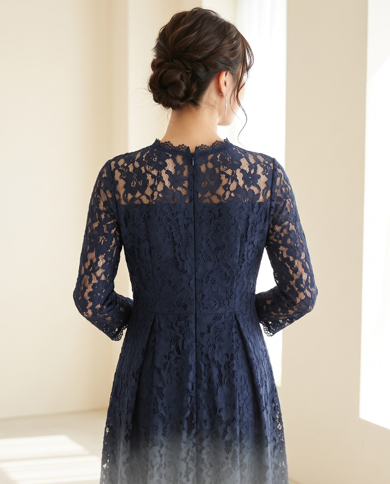 フィッシュテールワンピース（ネイビー・ブルー系・XLサイズ）| 名古屋のレンタルドレス24DRESS 写真2
