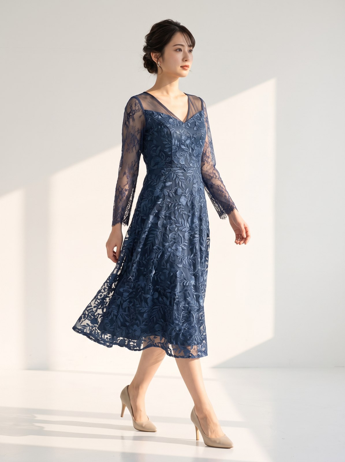 ホルターネックXアシンメトリータイトミニドレス(ネイビー・ブルー系・Mサイズ)| 名古屋のレンタルドレス24DRESS